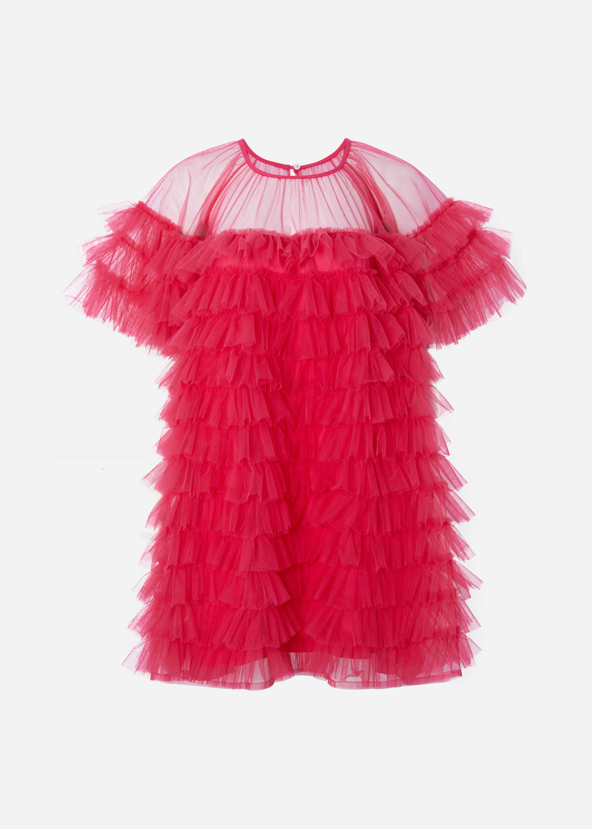 Pink Betty tulle-layer crepe mini dress, Molly Goddard
