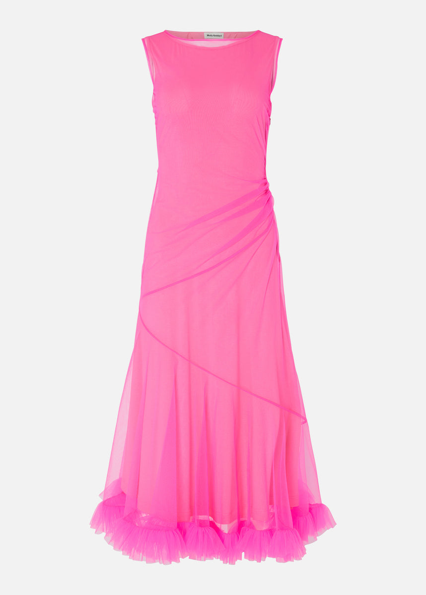 Jaz Dress Neon Pink – Molly Goddard